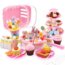 Load image into Gallery viewer, 110 Pcs Girls Birthday Cake Set DIY Pretend Play Miniature cookies Food Utensils Cutting Kitchen Toy For Kids Christmas Gifts