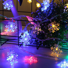 Load image into Gallery viewer, LED Garland Holiday Snowflakes String Fairy Lights Battery Powered Hanging Ornaments Christmas Tree Party Home Decor